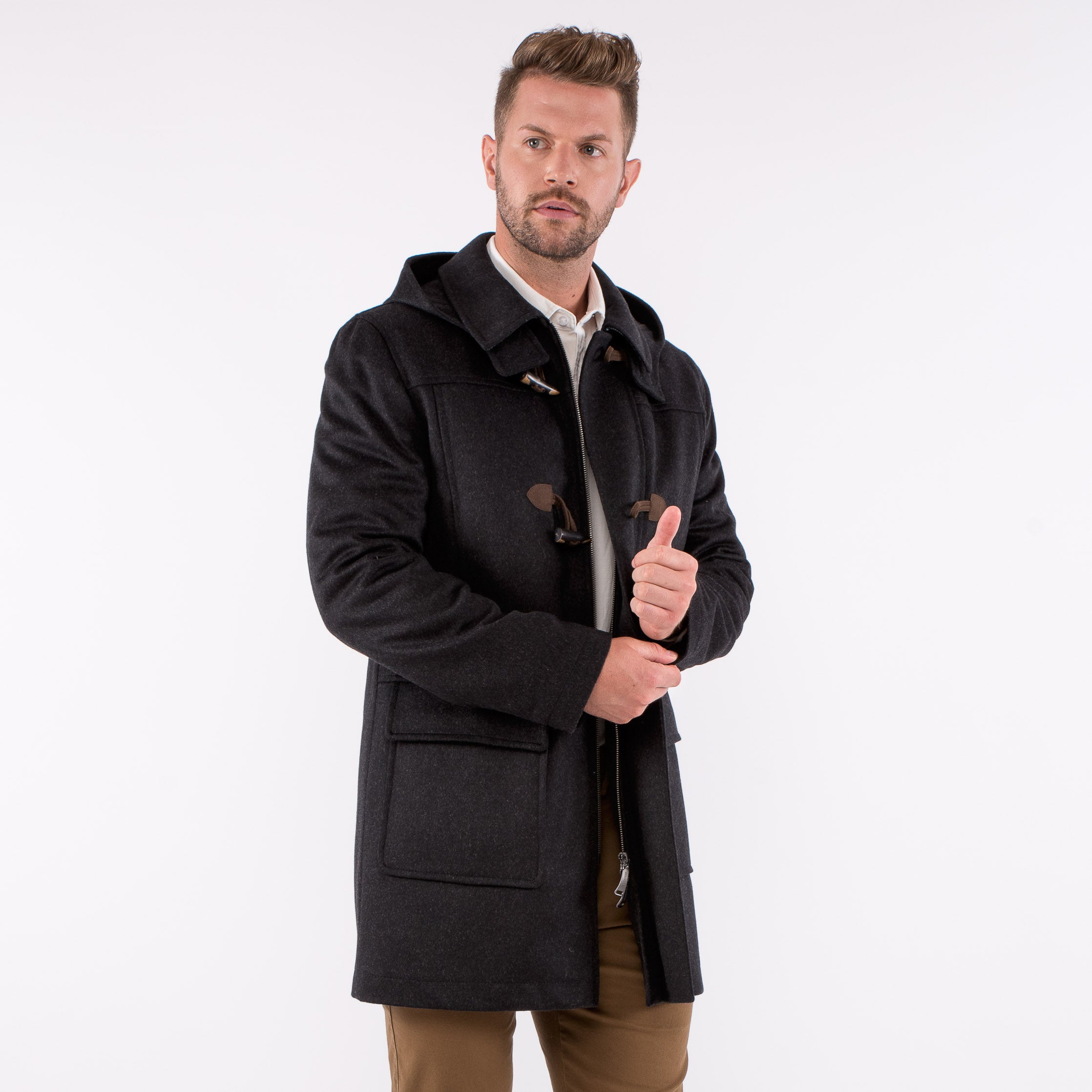 Thomas - Austrian Boiled Wool & Jacket in Charcoal